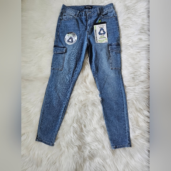 d.Jeans blue cargo high waist skinny ankle jeans NWT size 6 d jeans - Picture 1 of 8